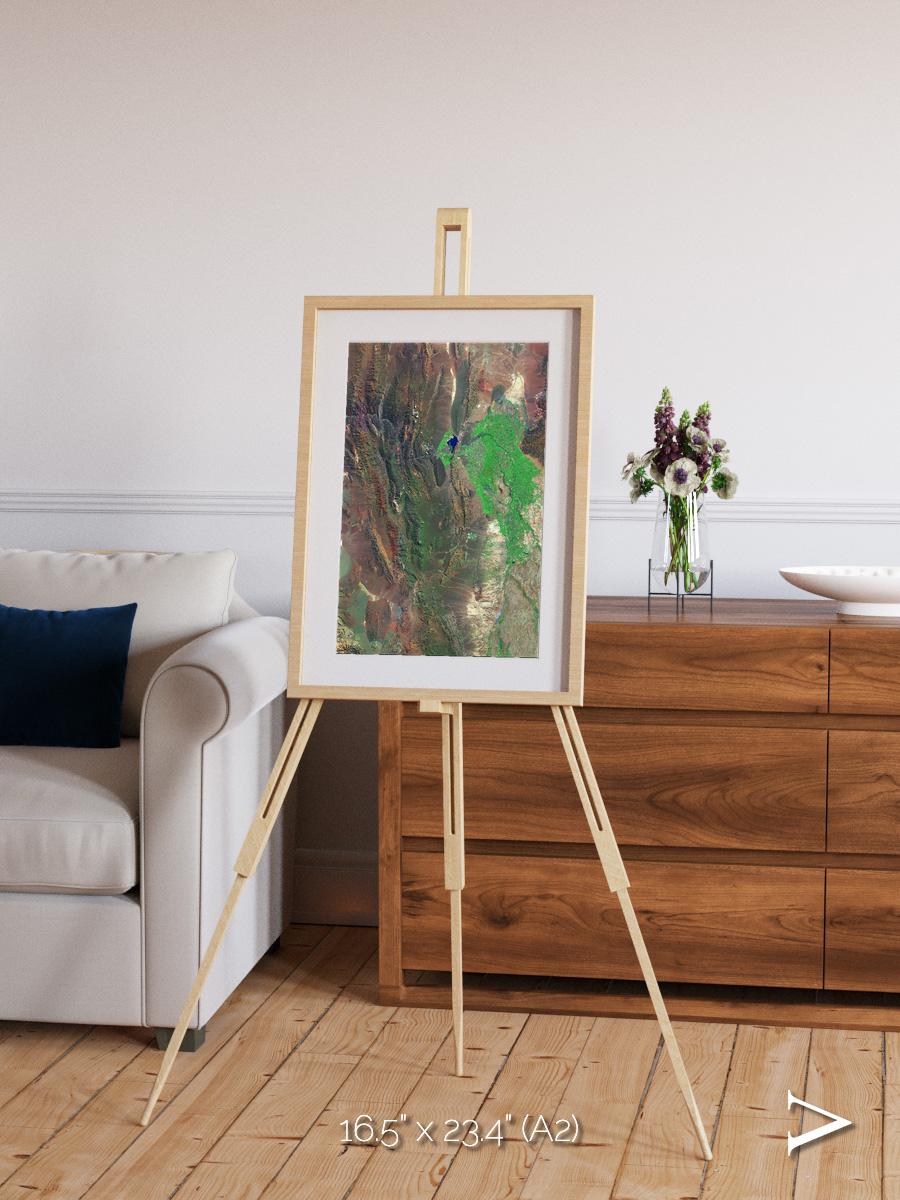 Channel Lines, Barreal Blanco Framed & Mounted Print