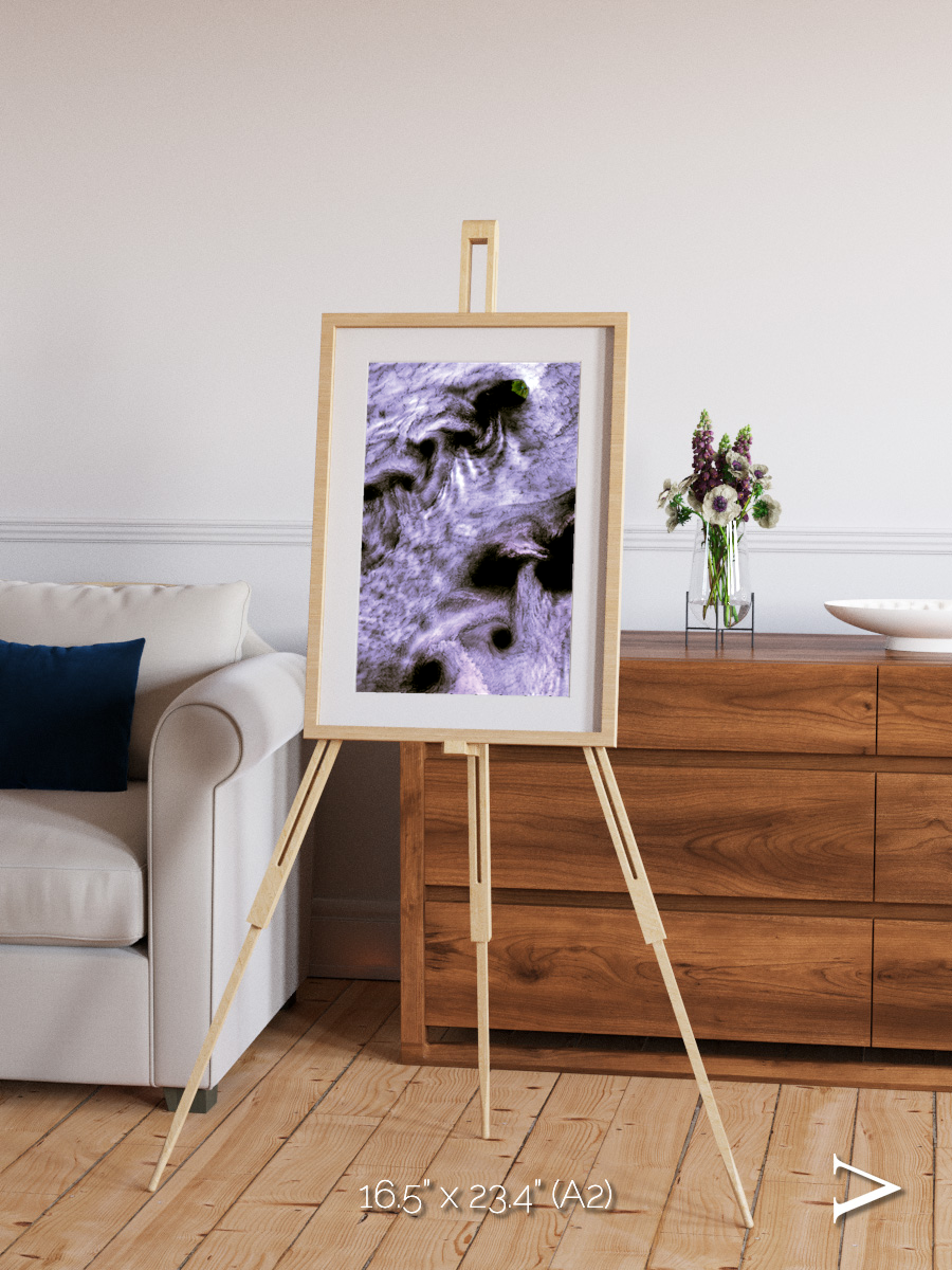 Vortices over Broutona, Kuril Islands Framed & Mounted Print