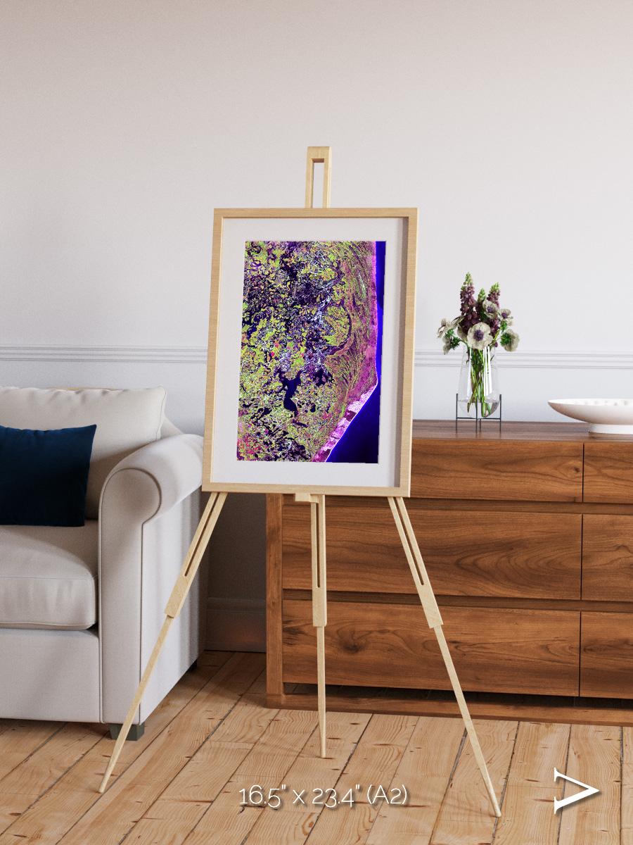 Wetland Mosaic, Cabo San Antonio Framed & Mounted Print