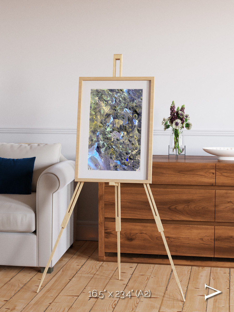 Lava Lines, Chilean Volcanoes Framed & Mounted Print