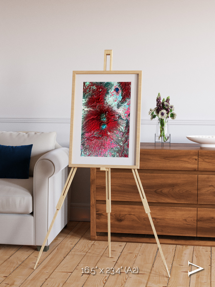 Lava Lines, Colima Volcano Framed & Mounted Print