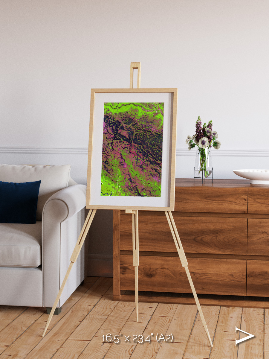 Channel Lines, Demini River Framed & Mounted Print