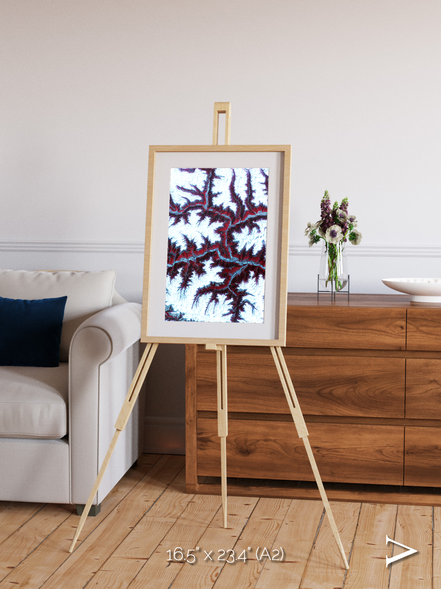 Ribbon River, Himalayas Framed & Mounted Print