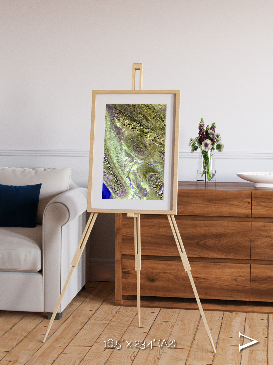 Channel Lines, Konari Iran Framed & Mounted Print