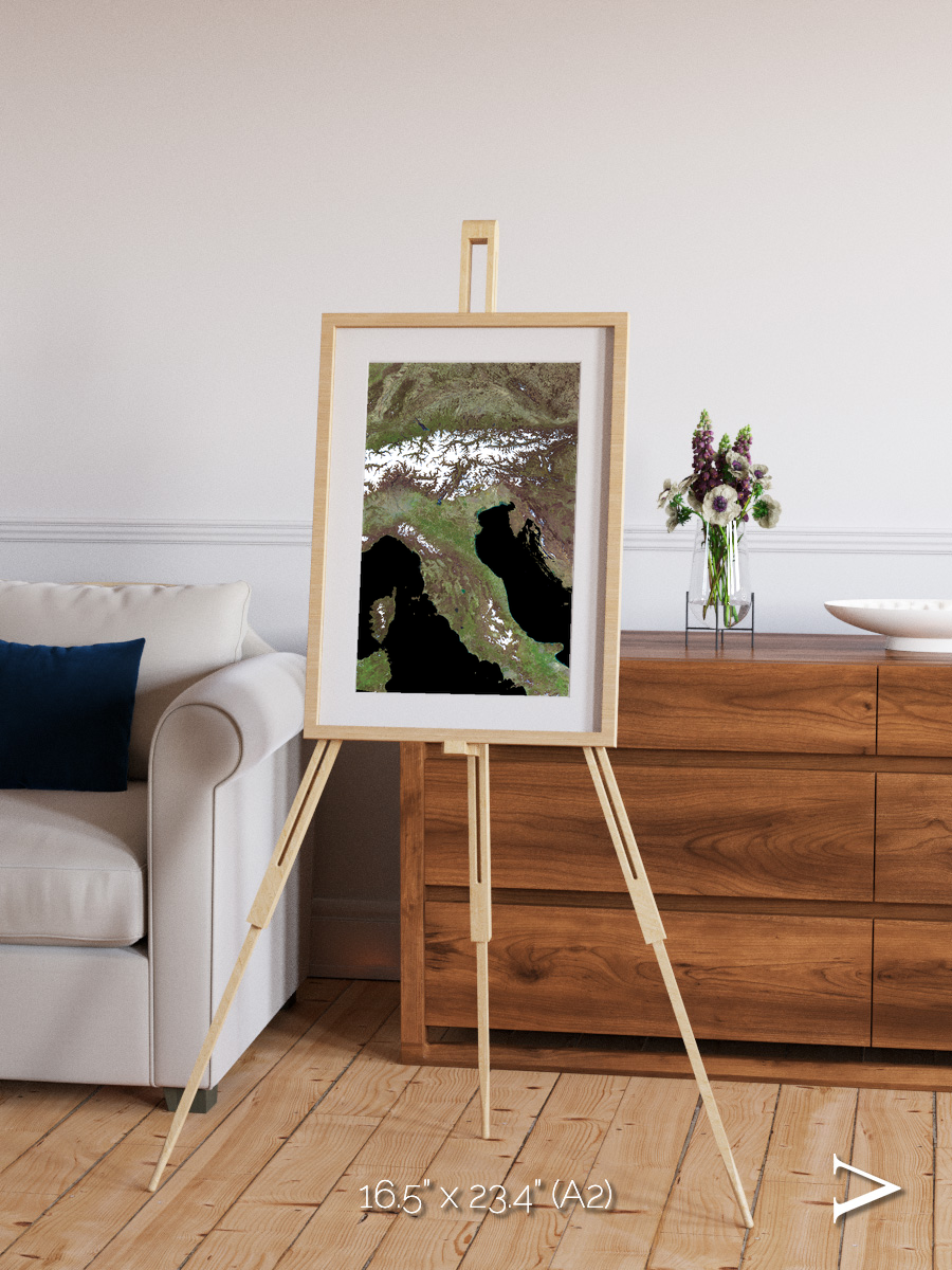 Tidal Patterns, Mediterranean Sea Framed & Mounted Print