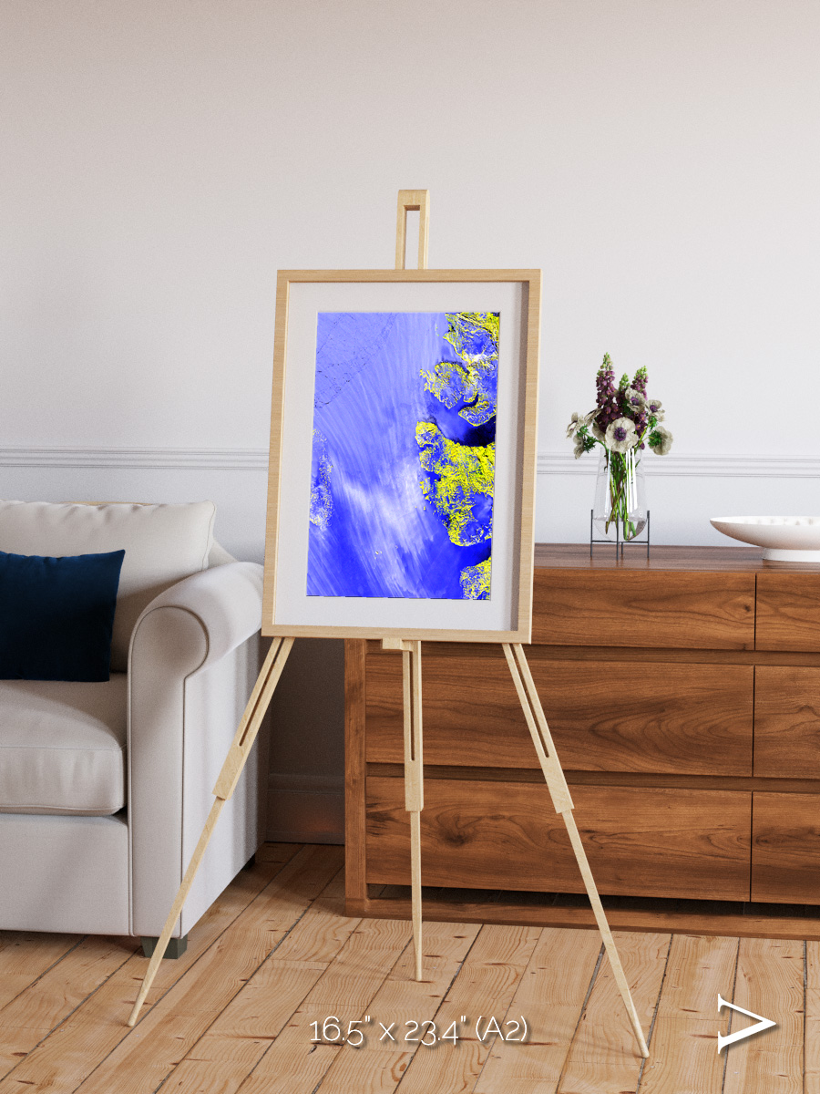 Islands in Snow, High Arctic Framed & Mounted Print