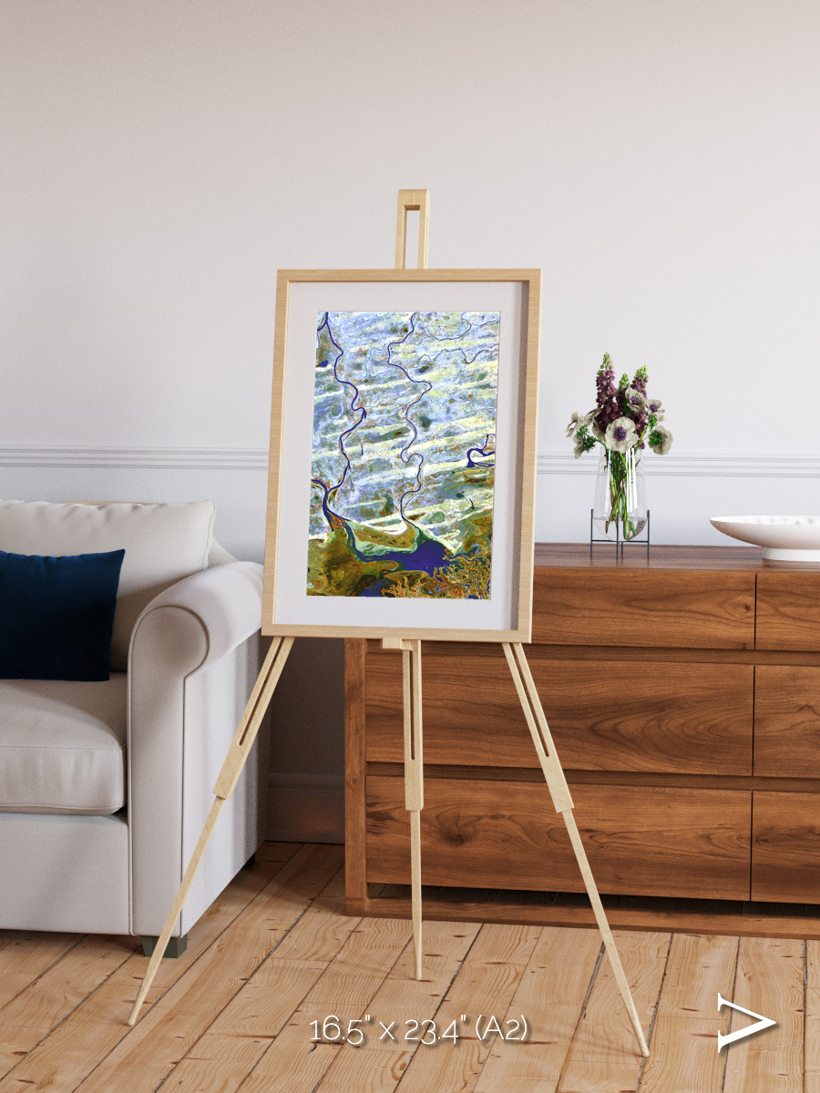 Islands in Blue, Niger River Framed & Mounted Print