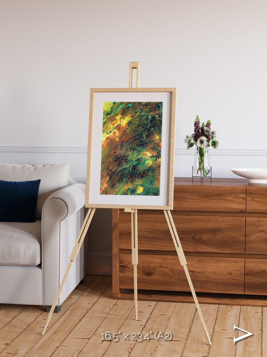 Irrigated Highlands, Eastern Afghanistan Framed & Mounted Print