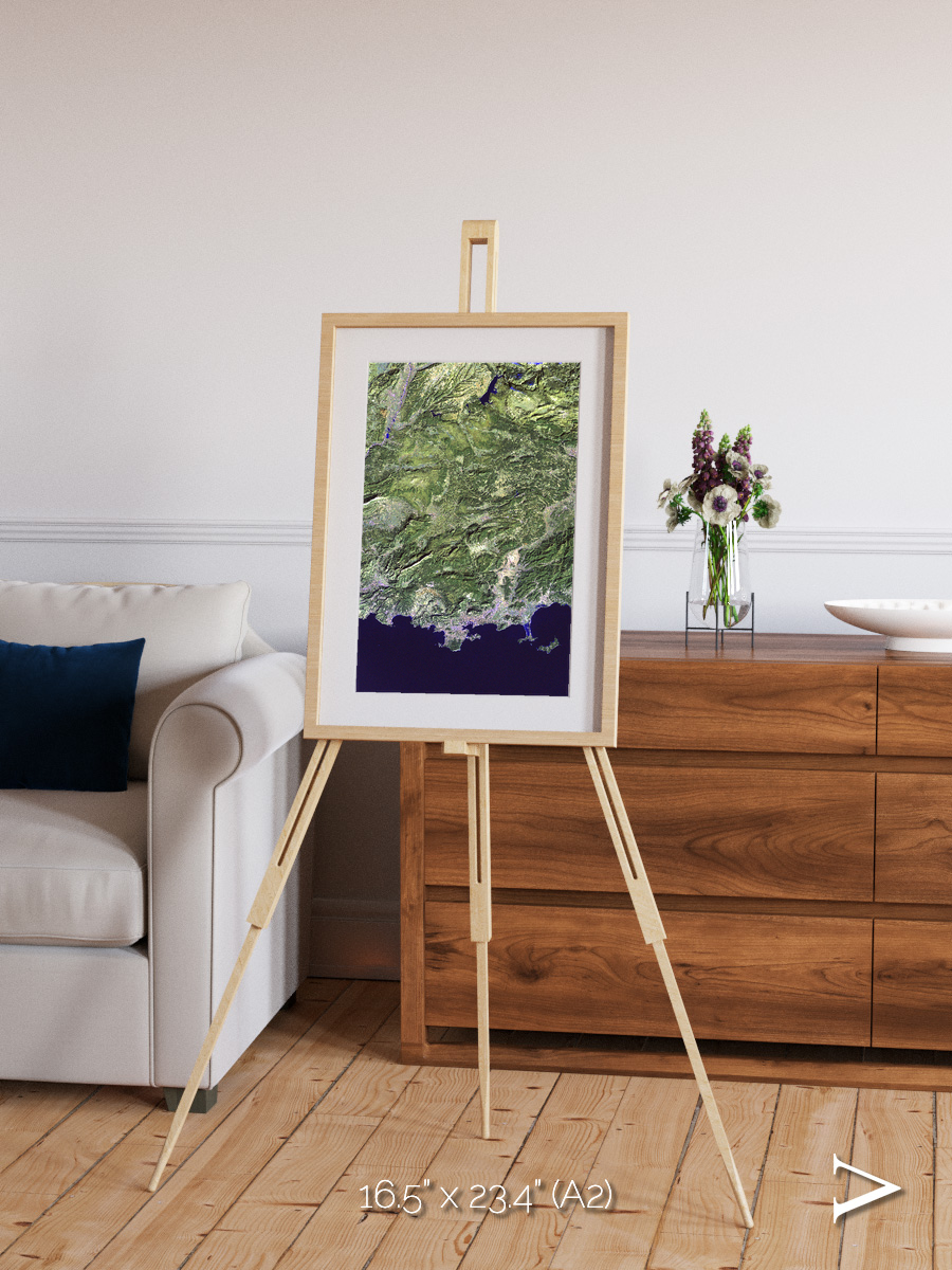 Bay and Shore, Southern Coast of France Framed & Mounted Print