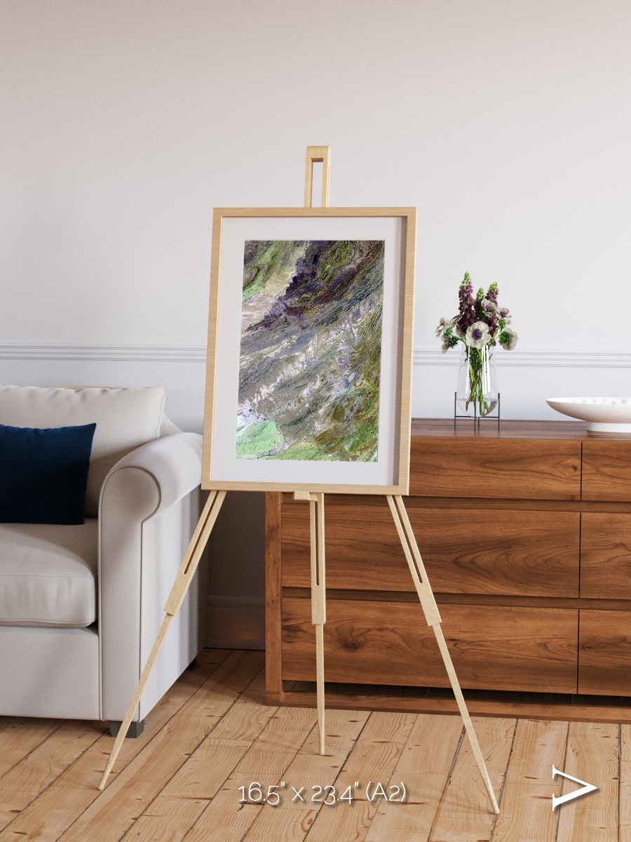 Rugged Relief, Sulaiman Mountains Framed & Mounted Print