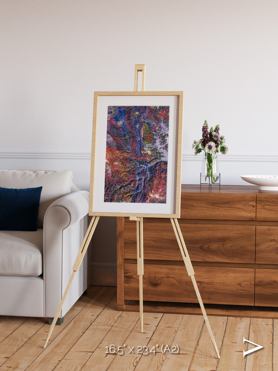 Geologic Tapestry, Asharah Fault Zone Framed & Mounted Print