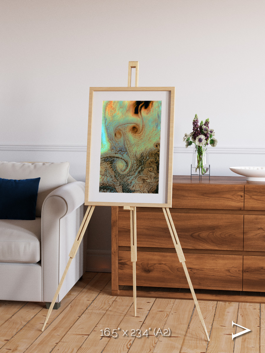 Atmospheric Patterns, Von Karman Vortices Framed & Mounted Print
