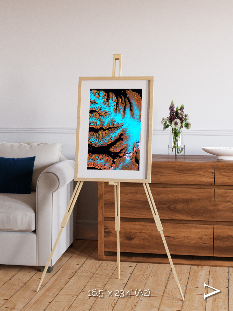 Frozen Currents, West Fjords Framed & Mounted Print