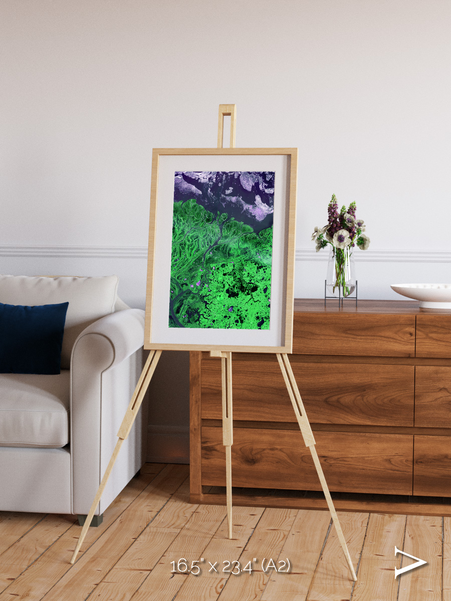 Polar Flow, Yukon Delta Framed & Mounted Print