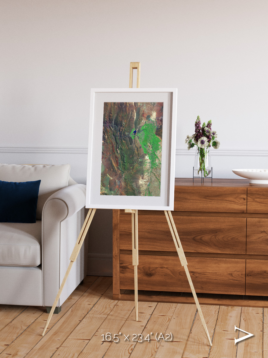 Channel Lines, Barreal Blanco Framed & Mounted Print