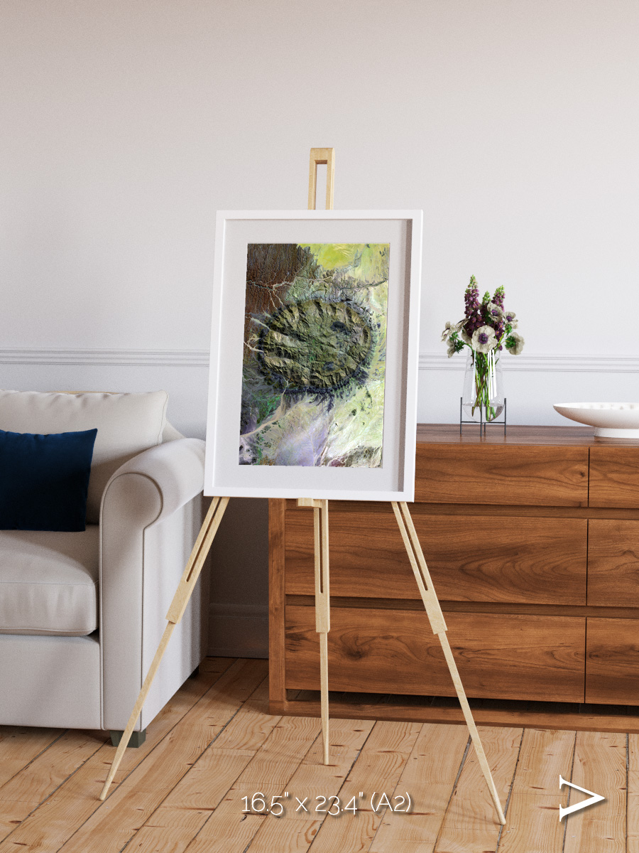 Windwritten Dunes, Brandberg Massif Framed & Mounted Print