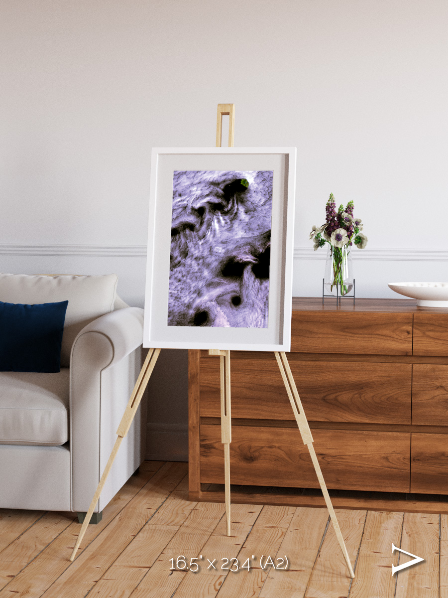Vortices over Broutona, Kuril Islands Framed & Mounted Print