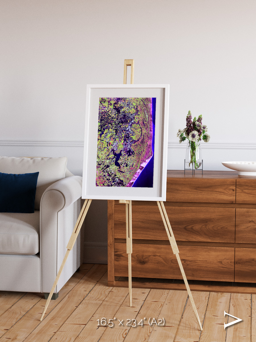 Wetland Mosaic, Cabo San Antonio Framed & Mounted Print
