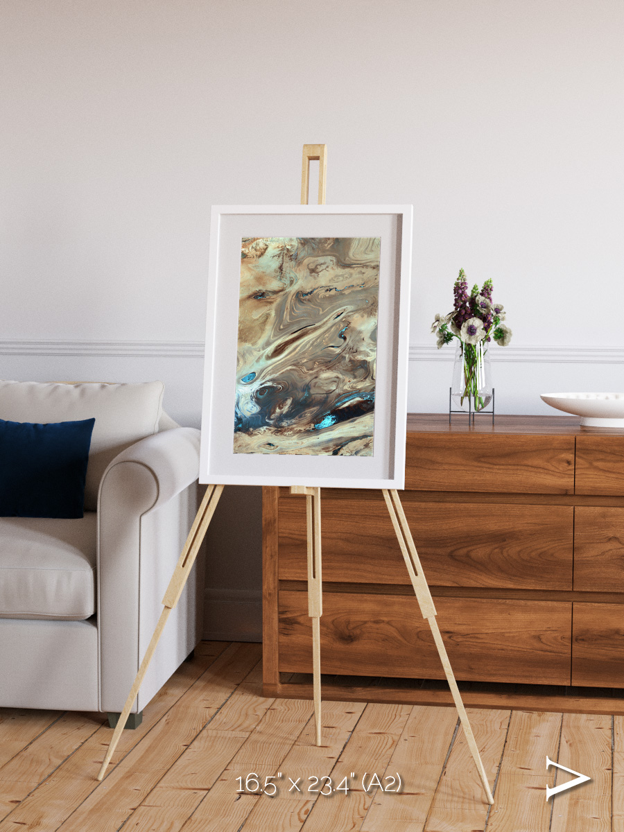 Saline Patterns, Dasht-e Kevir Framed & Mounted Print