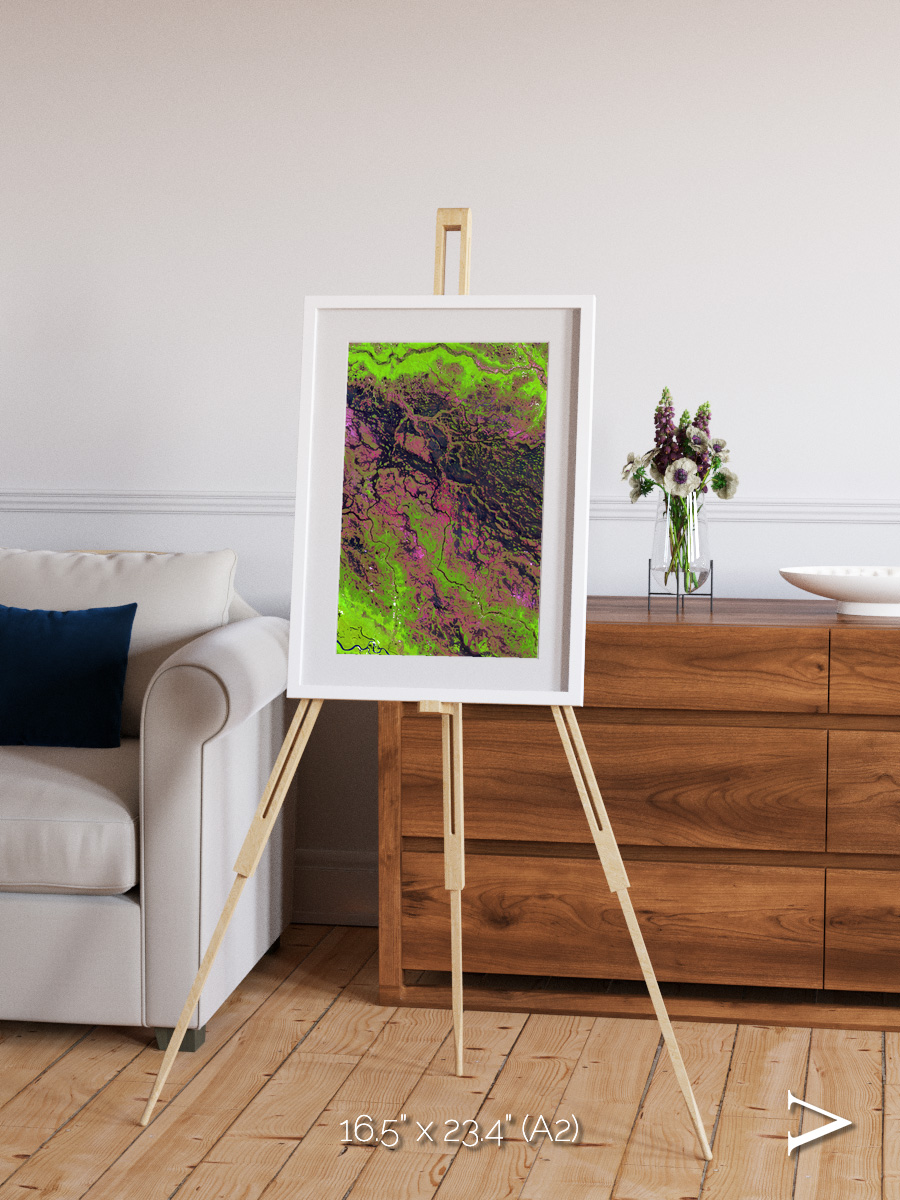 Channel Lines, Demini River Framed & Mounted Print