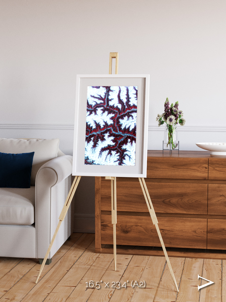 Ribbon River, Himalayas Framed & Mounted Print