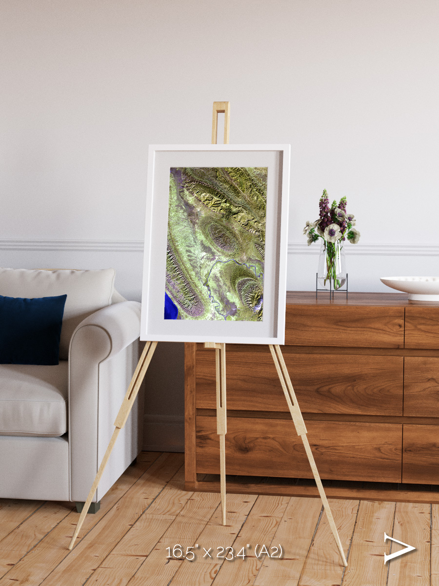 Channel Lines, Konari Iran Framed & Mounted Print