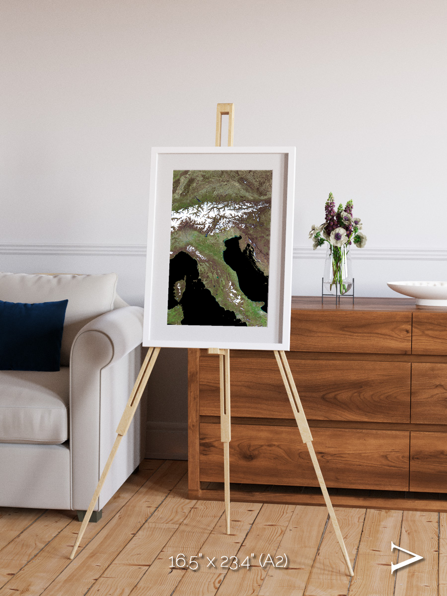 Tidal Patterns, Mediterranean Sea Framed & Mounted Print