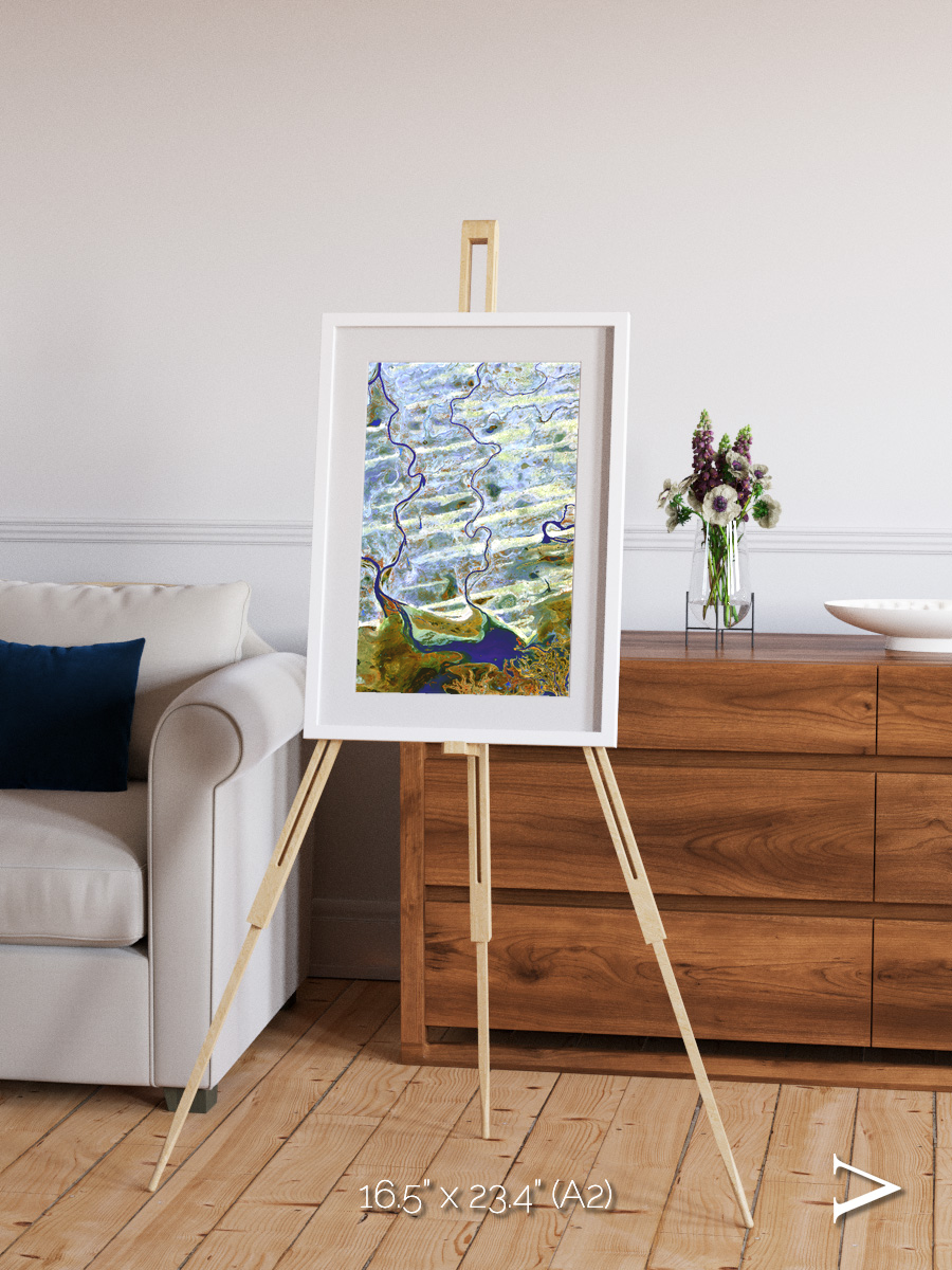 Islands in Blue, Niger River Framed & Mounted Print
