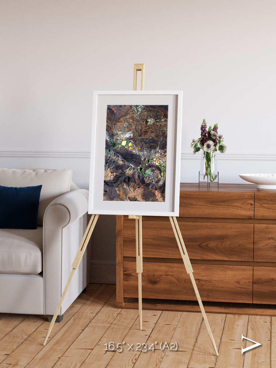 Ancient Impact, Shoemaker Crater Framed & Mounted Print
