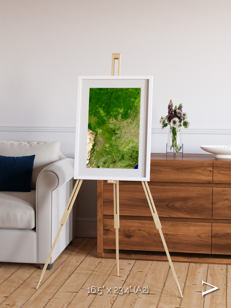 Ribbon River, South America Framed & Mounted Print
