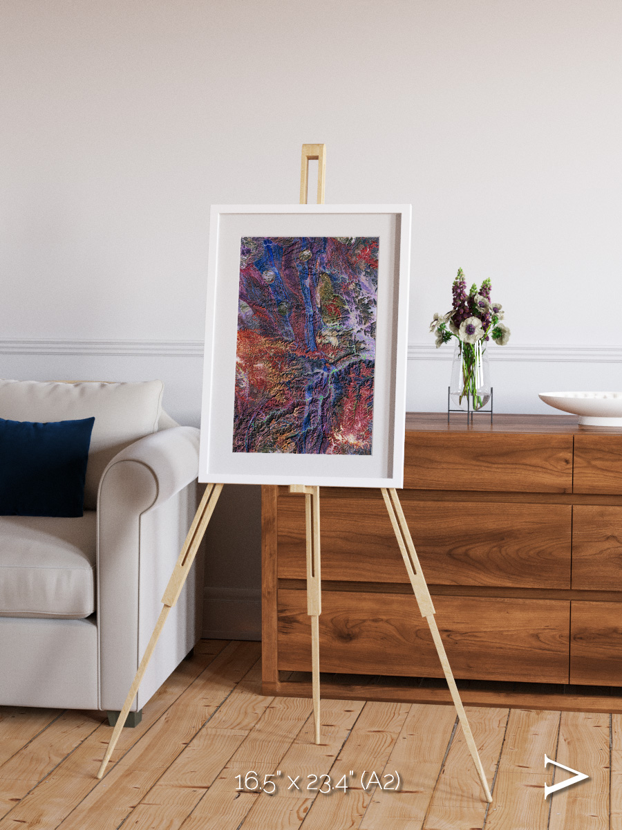 Geologic Tapestry, Asharah Fault Zone Framed & Mounted Print