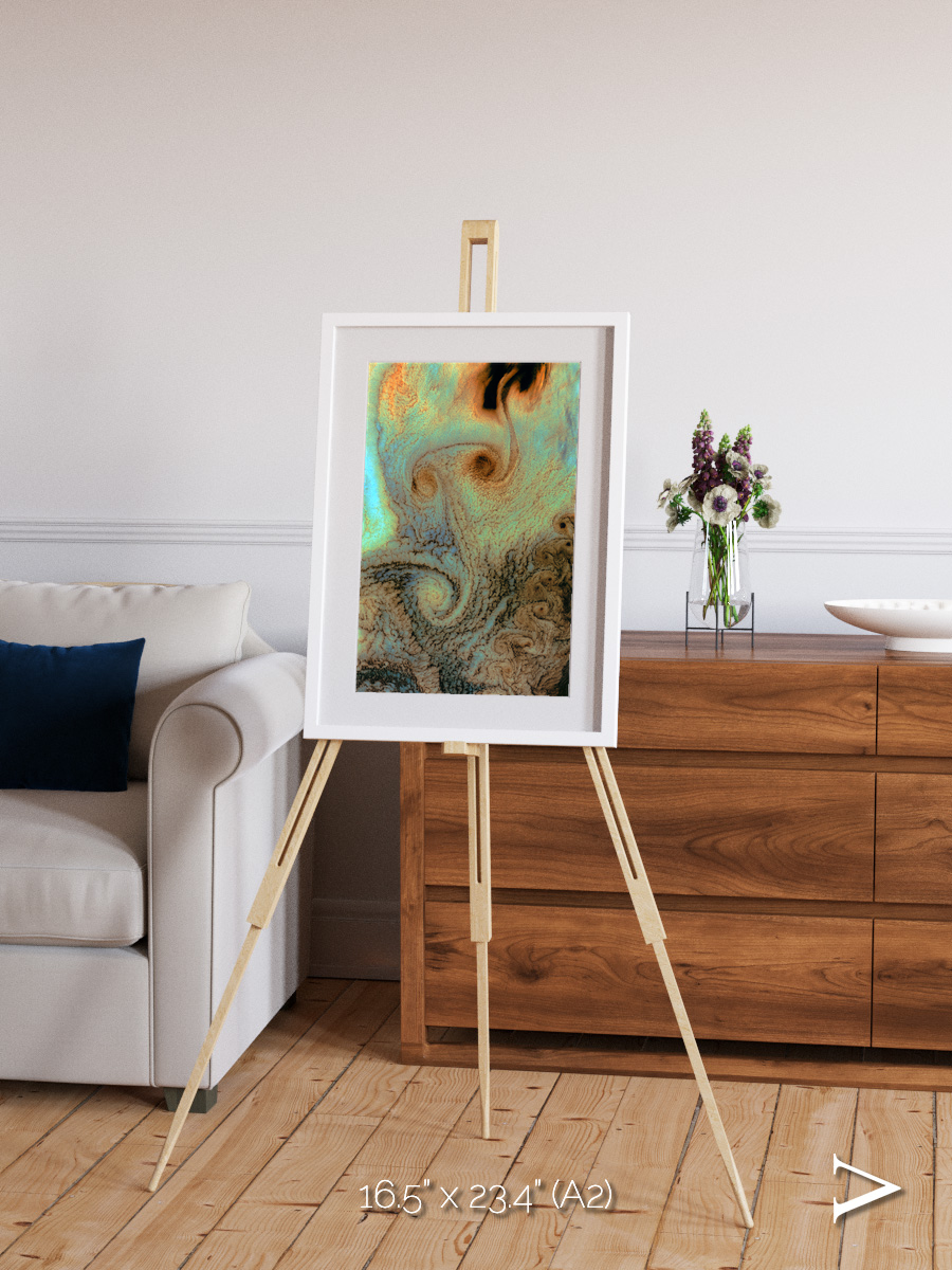 Atmospheric Patterns, Von Karman Vortices Framed & Mounted Print