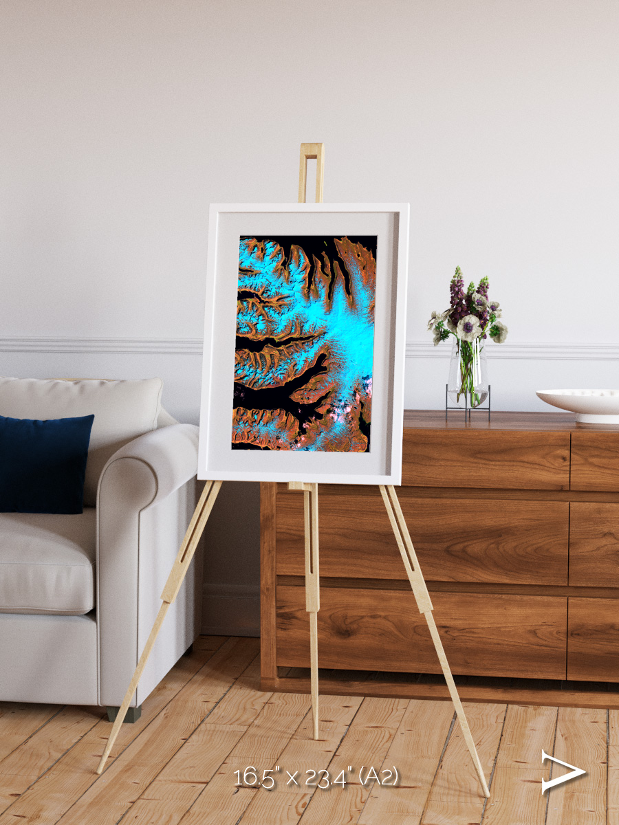 Frozen Currents, West Fjords Framed & Mounted Print