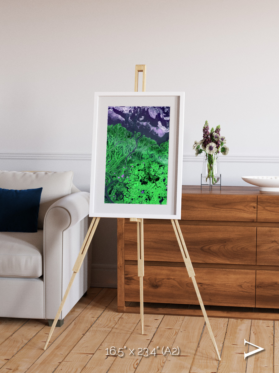 Polar Flow, Yukon Delta Framed & Mounted Print