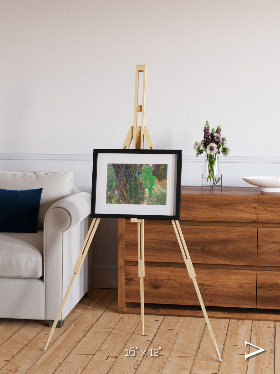 Channel Lines, Barreal Blanco Framed & Mounted Print