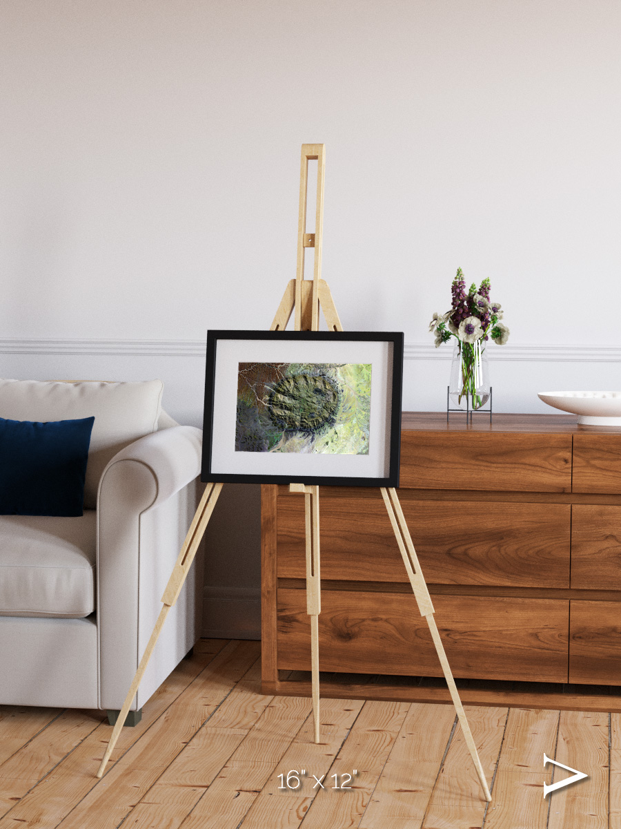 Windwritten Dunes, Brandberg Massif Framed & Mounted Print