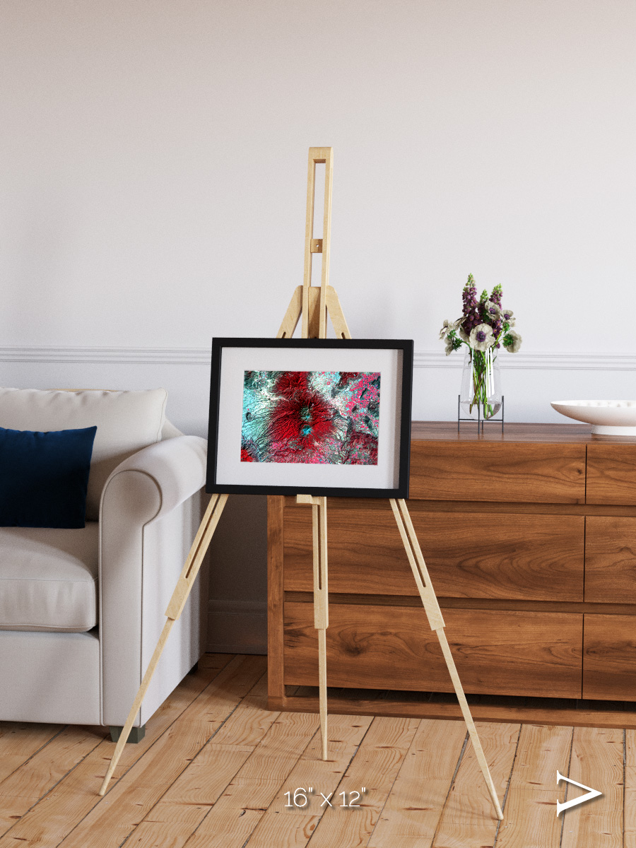 Lava Lines, Colima Volcano Framed & Mounted Print