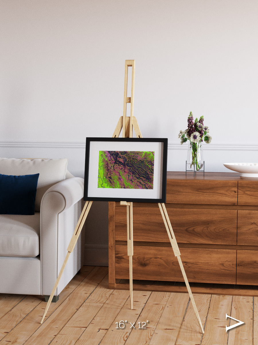 Channel Lines, Demini River Framed & Mounted Print