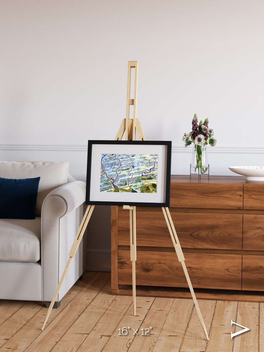 Islands in Blue, Niger River Framed & Mounted Print