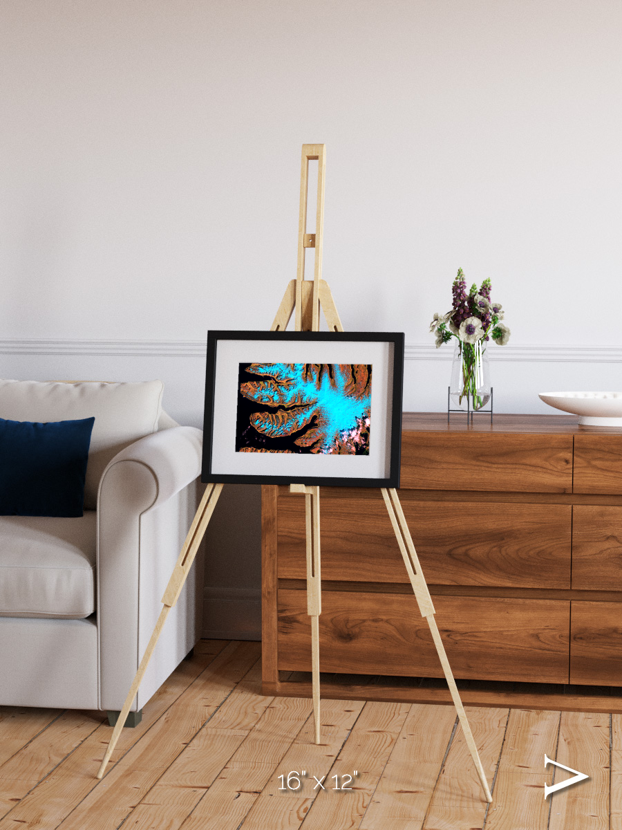 Frozen Currents, West Fjords Framed & Mounted Print