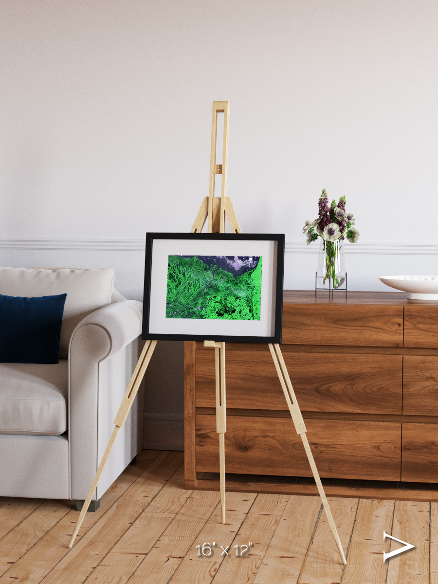 Polar Flow, Yukon Delta Framed & Mounted Print