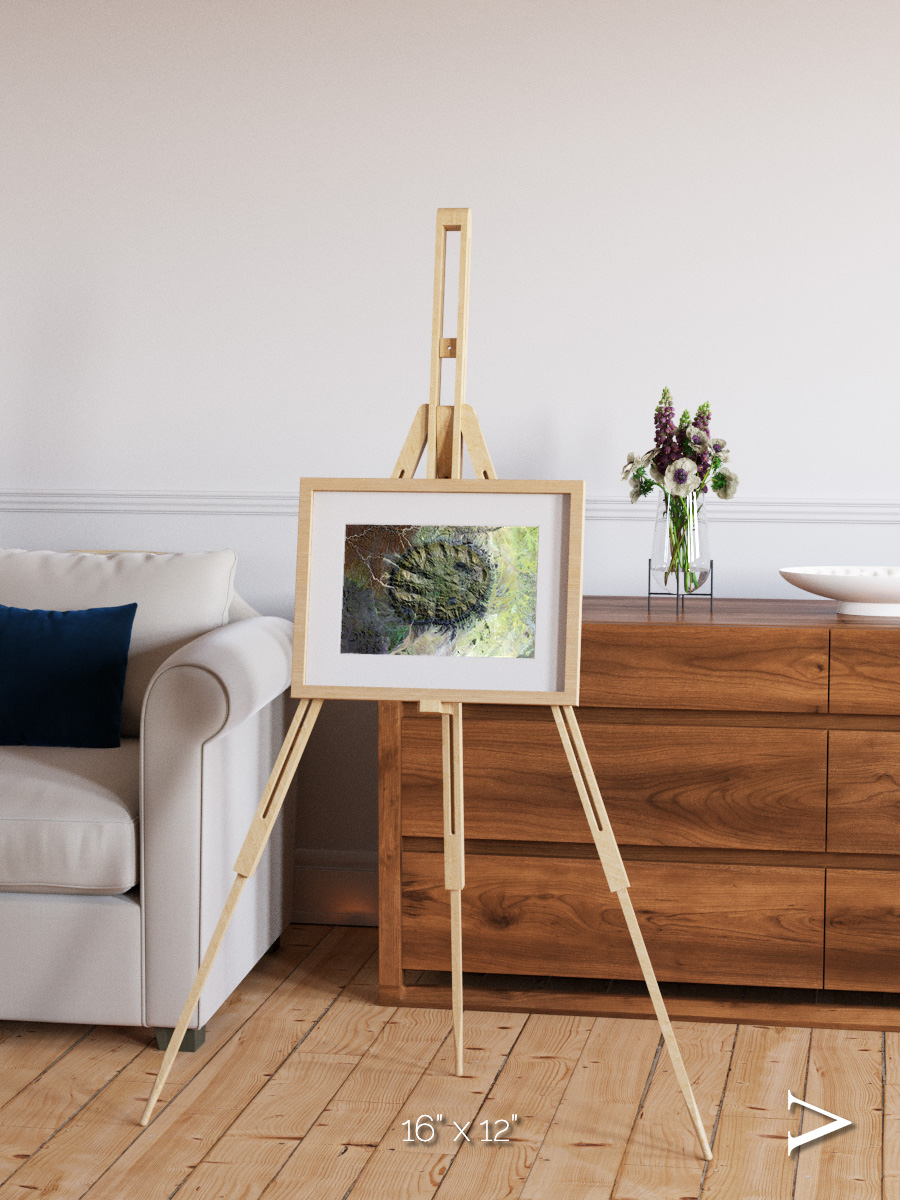 Windwritten Dunes, Brandberg Massif Framed & Mounted Print