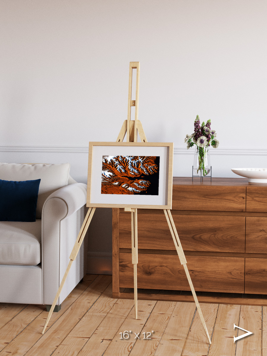 Striped Coast, Eyjafjörður Framed & Mounted Print