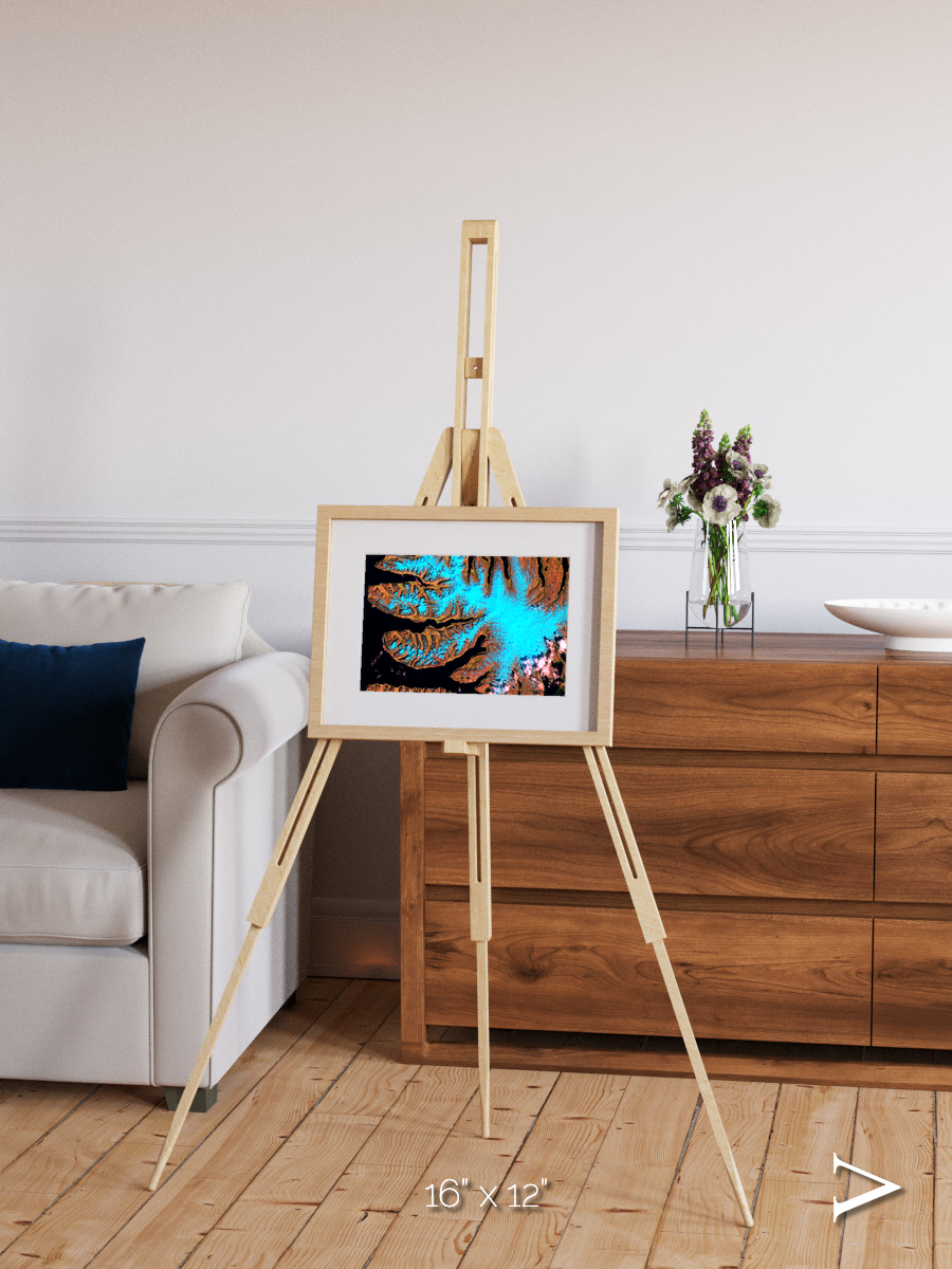 Frozen Currents, West Fjords Framed & Mounted Print