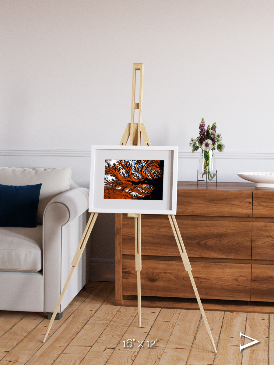 Striped Coast, Eyjafjörður Framed & Mounted Print
