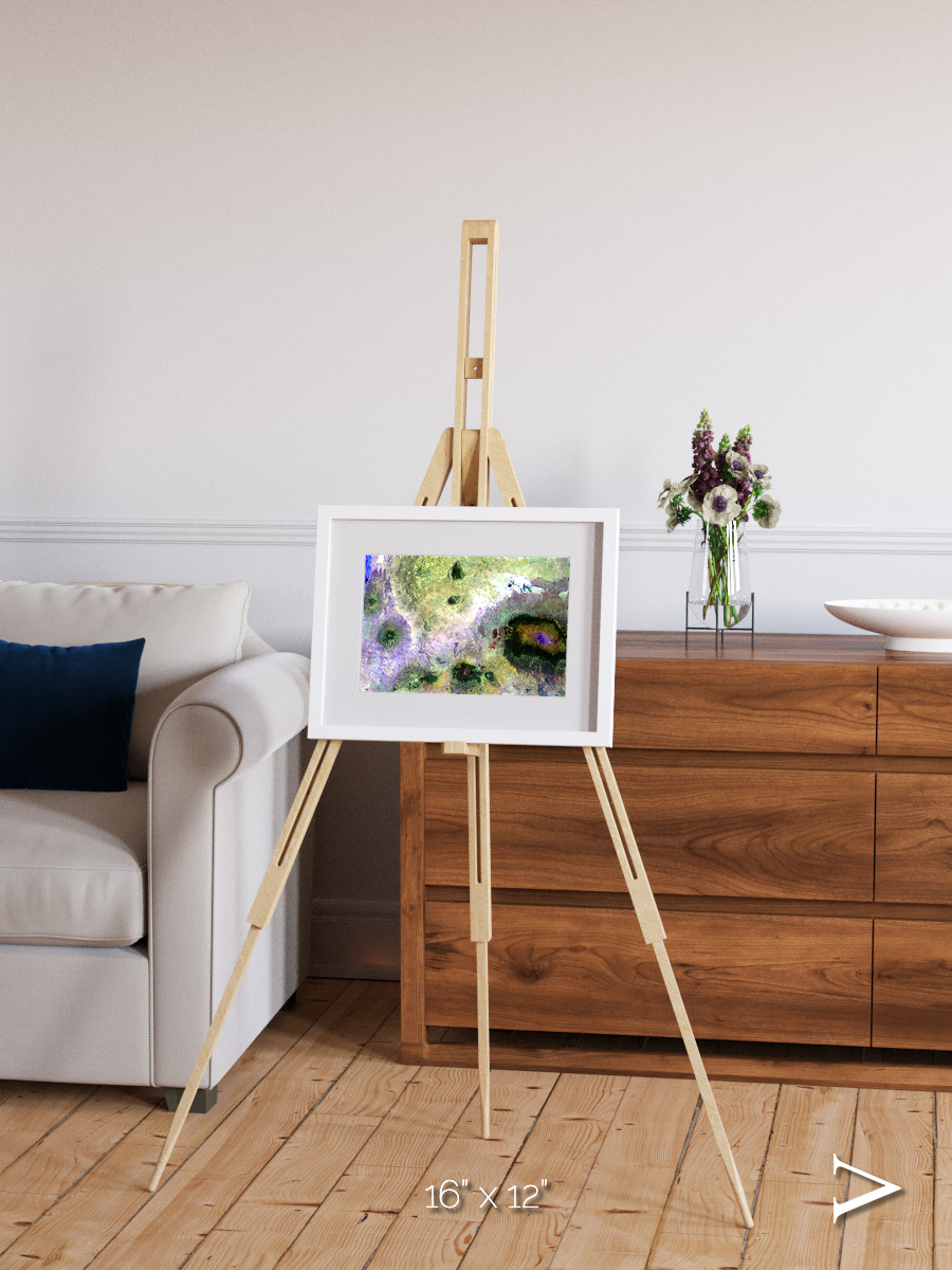 Folded Ridges, Kilimanjaro Framed & Mounted Print
