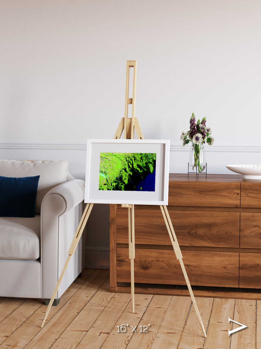 Delta Mosaic, Volga River Delta Framed & Mounted Print