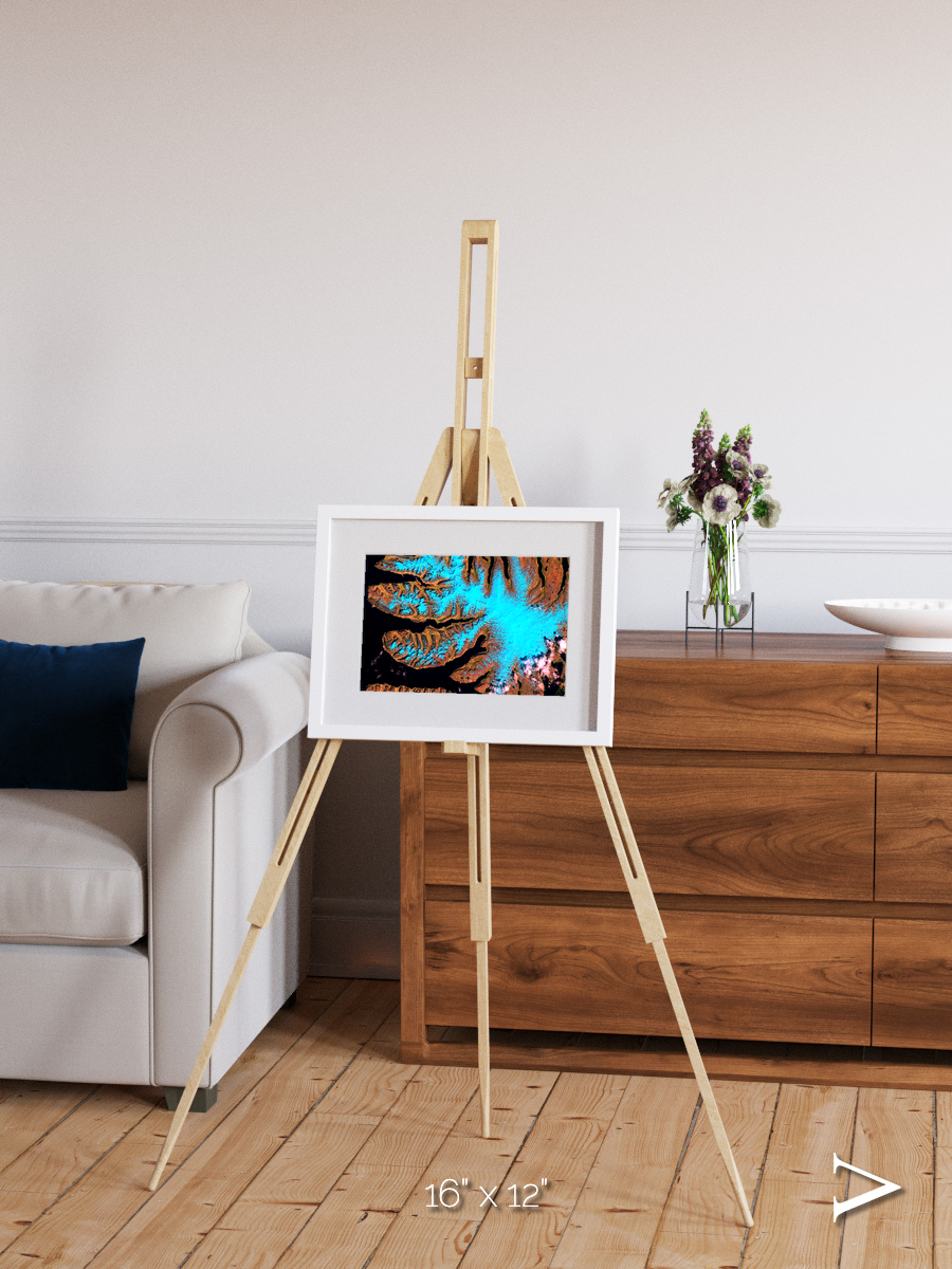 Frozen Currents, West Fjords Framed & Mounted Print