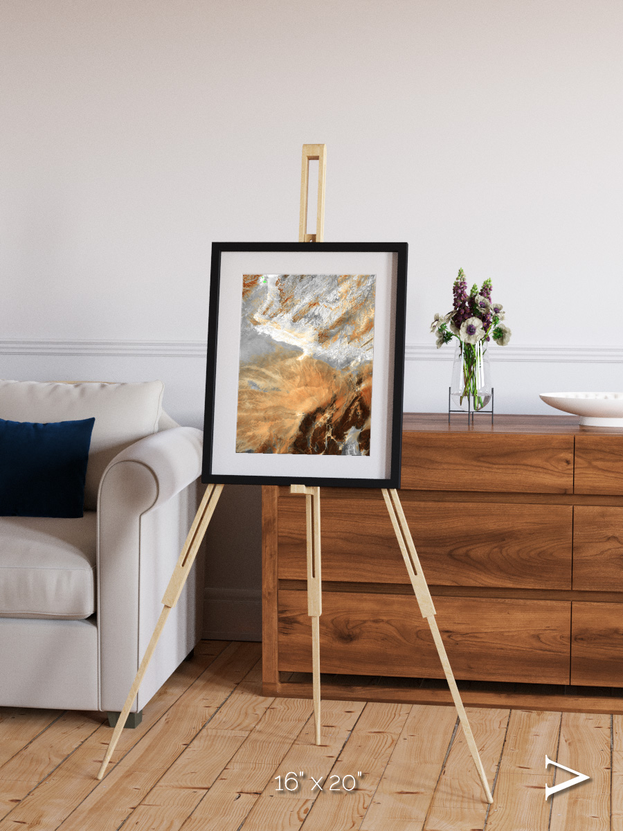 Etched Sands, Algerian Sahara Framed & Mounted Print
