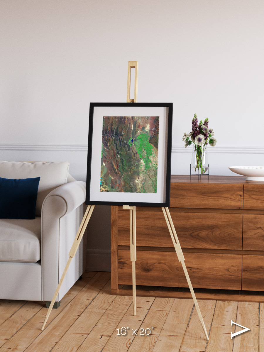 Channel Lines, Barreal Blanco Framed & Mounted Print